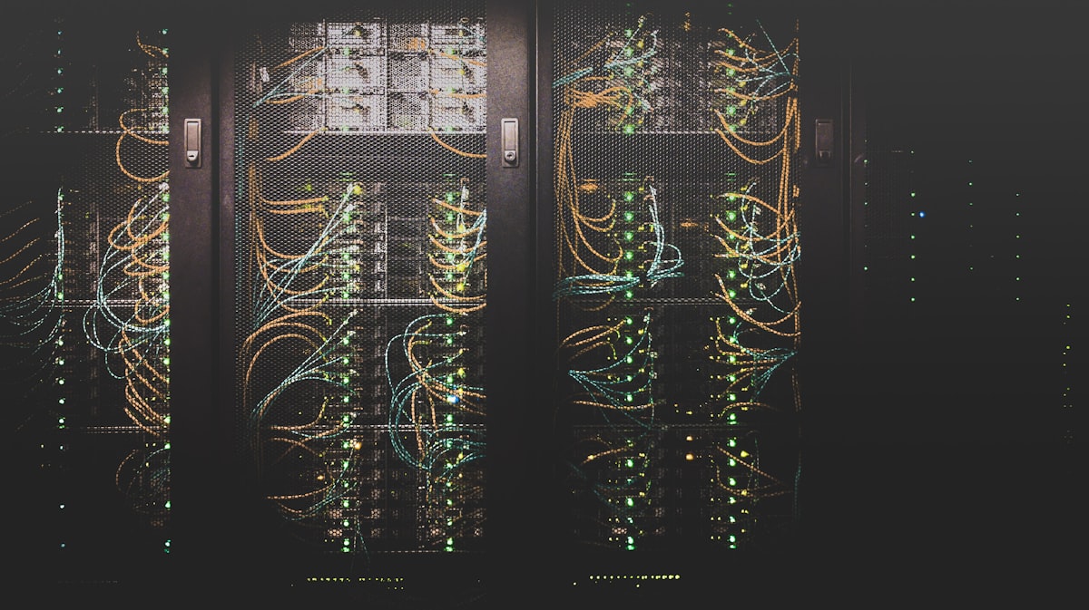 Server racks representing managed IT monitoring and infrastructure support